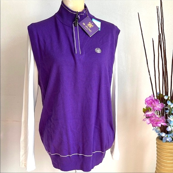 G-Mac By Kartel 1/4 Zip Cashmere Golf Sweater Vest - Picture 1 of 13